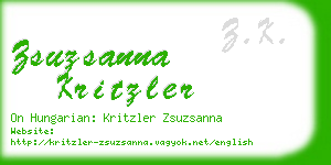 zsuzsanna kritzler business card